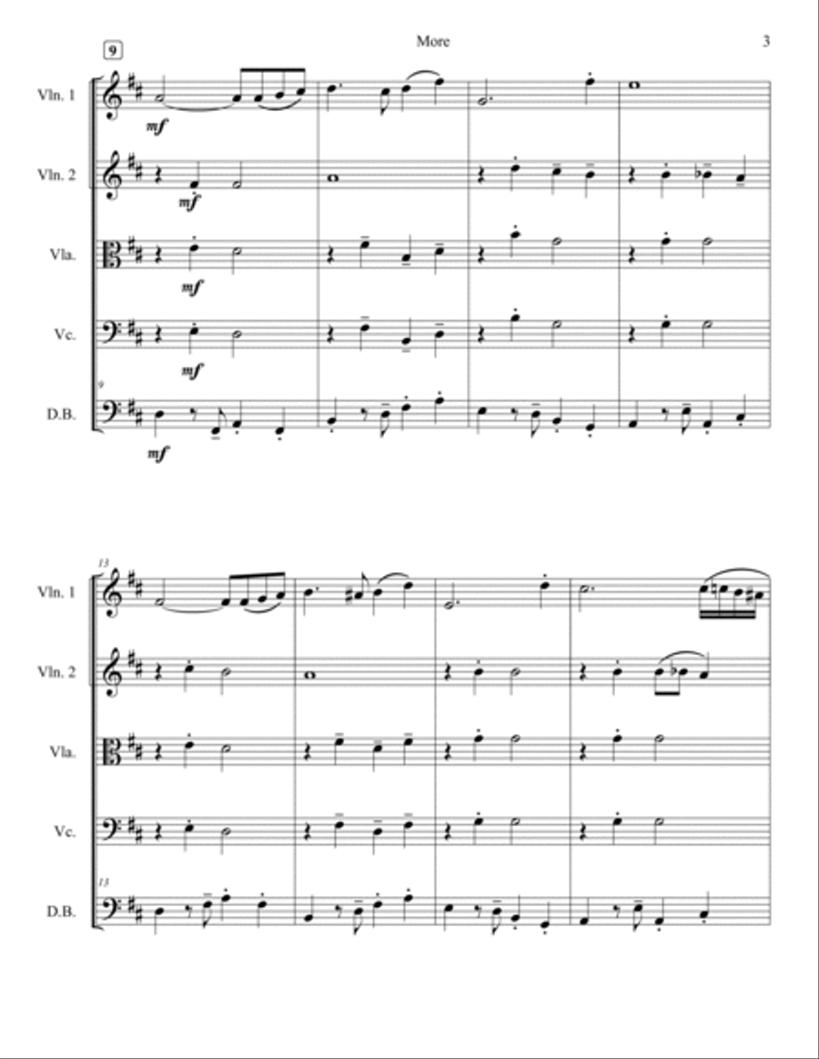 More (ti Guarderò Nel Cuore) String Orchestra scores gallery preview page 3