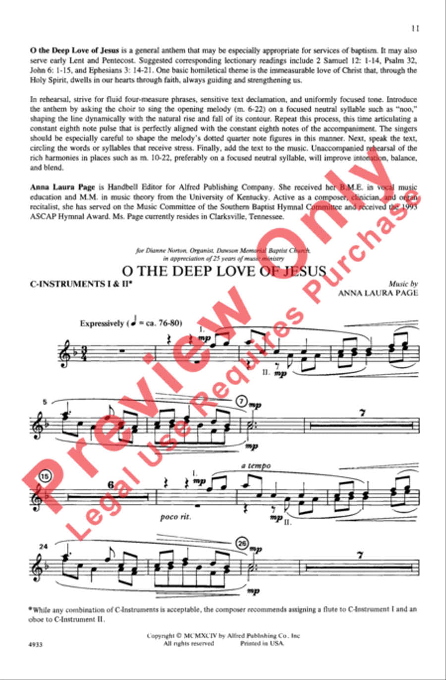O the Deep Love of Jesus O the Deep Love of Jesus 4-Part scores gallery preview page 11