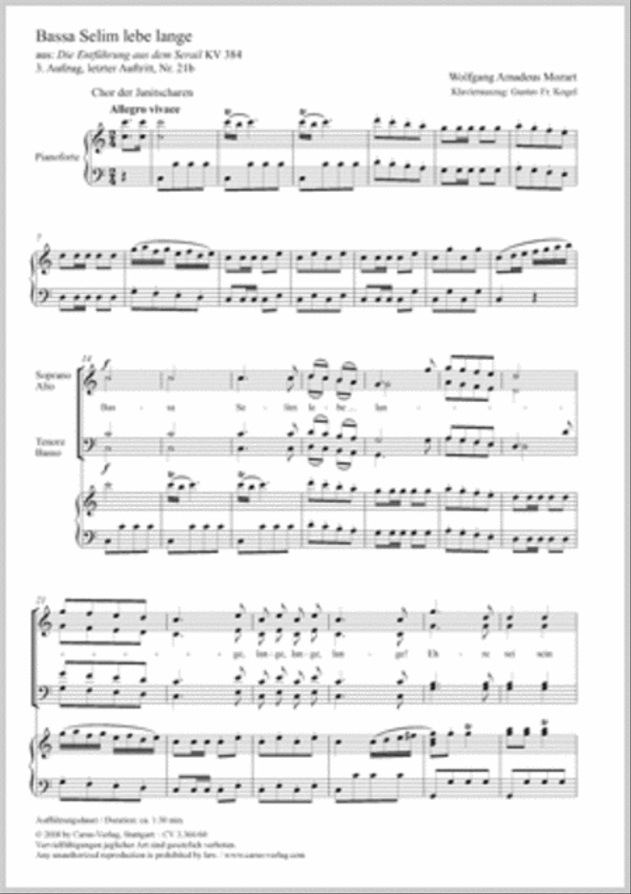 Bassa Selim lebe lange 4-Part scores gallery preview page 1
