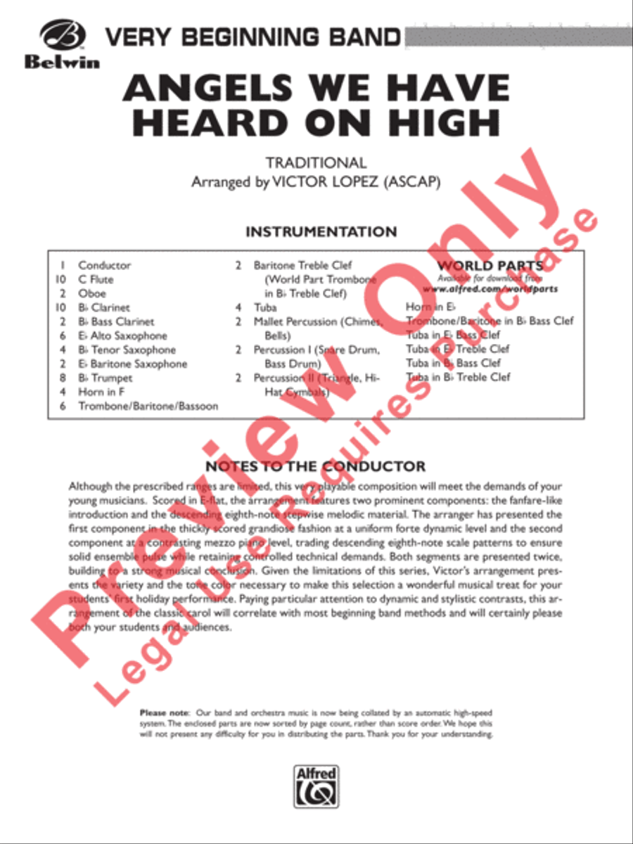 Angels We Have Heard on High Concert Band scores gallery preview page 2