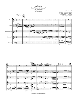 Allegro (from "Sonata for Trumpet") (Bb) (Woodwind Quintet - 1 Flute, 1 Oboe, 1 Clar, 1 Hrn, 1 Basso