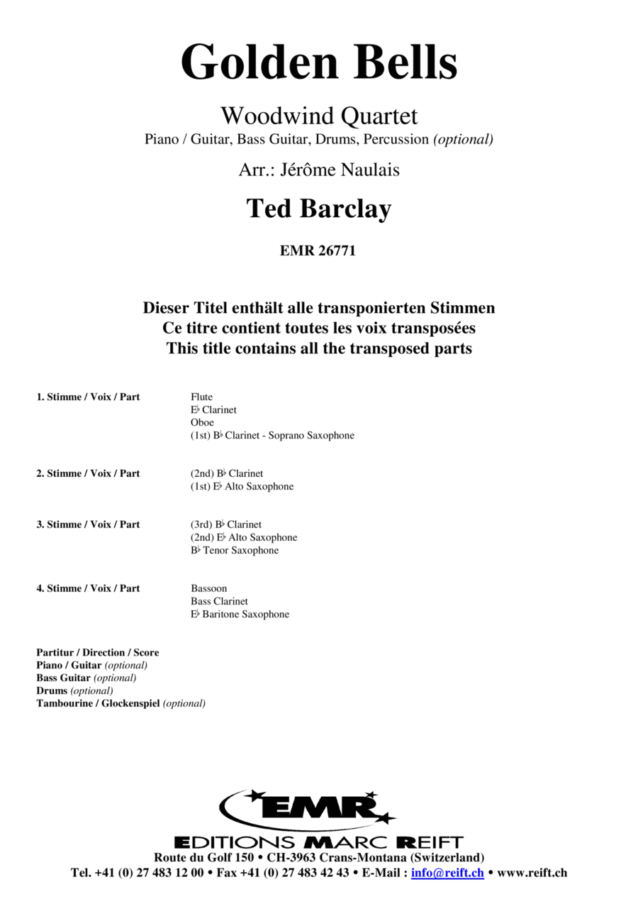 Golden Bells Golden Bells Woodwind Quartet scores gallery preview page 1