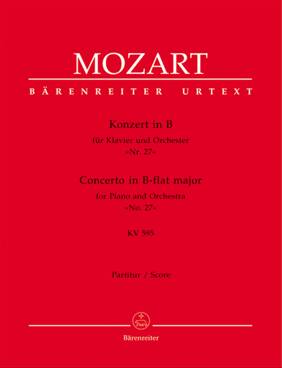 Concerto for Piano and Orchestra, No. 27 B flat major, KV 595 Orchestra scores gallery preview page 1