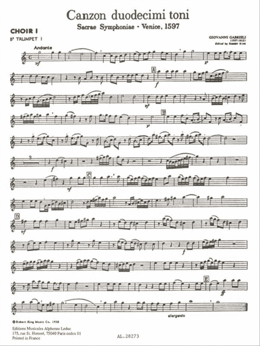 Canzon Duodecimi Toni, Sacred Symphony, For Ten-part Brass Choir Collection / Songbook scores gallery preview page 2