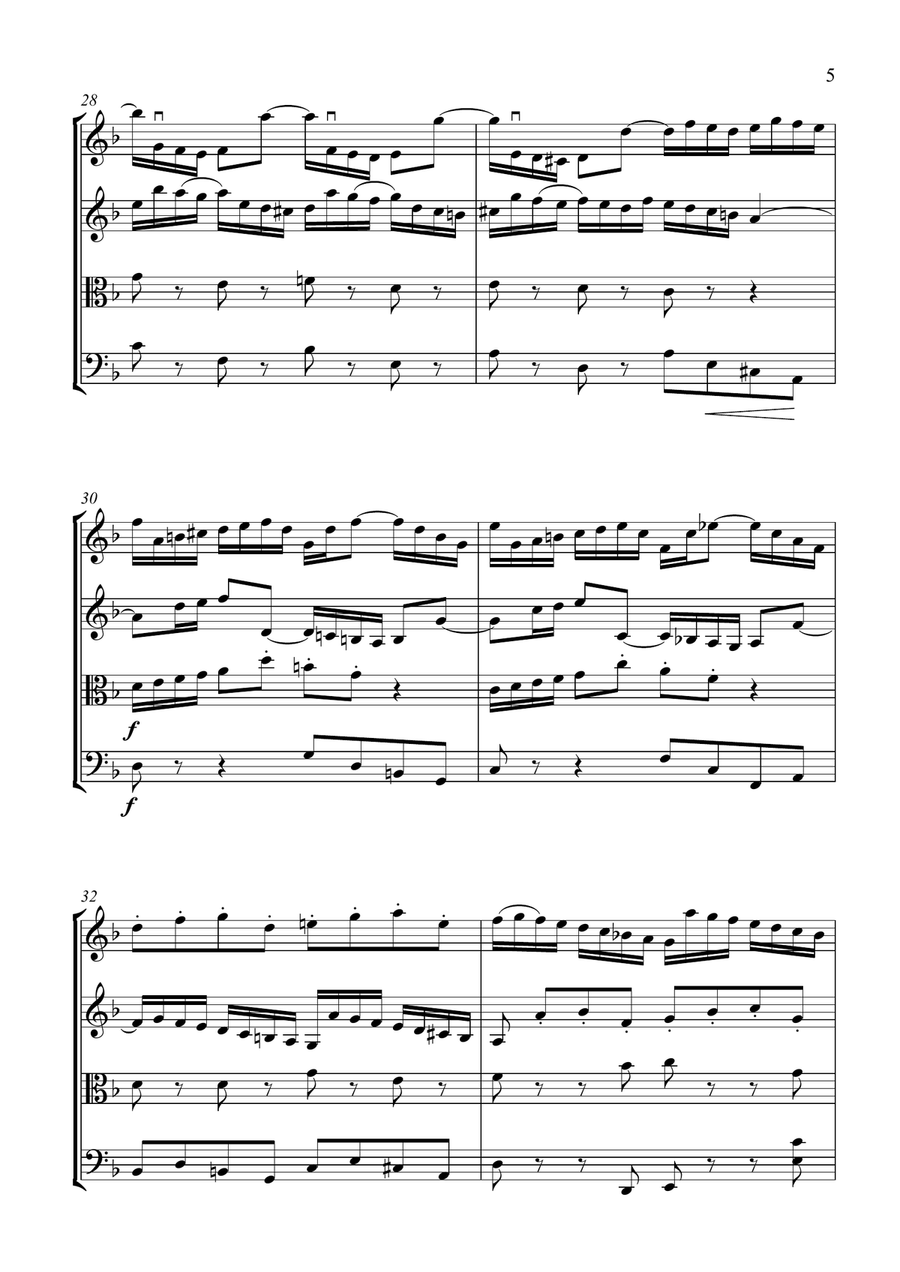 Bach 'Double' Violin Concerto - Vivace String Quartet scores gallery preview page 5