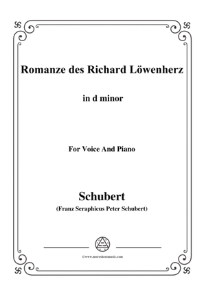 Schubert-Romanze des Richard Löwenherz,Op.86(D.907),in e flat minor,for Voice&Piano