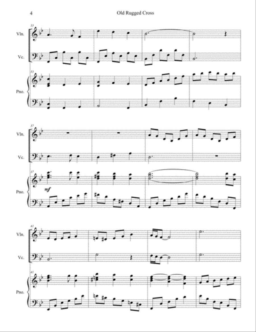 The Old Rugged Cross The Old Rugged Cross Piano Trio scores gallery preview page 4
