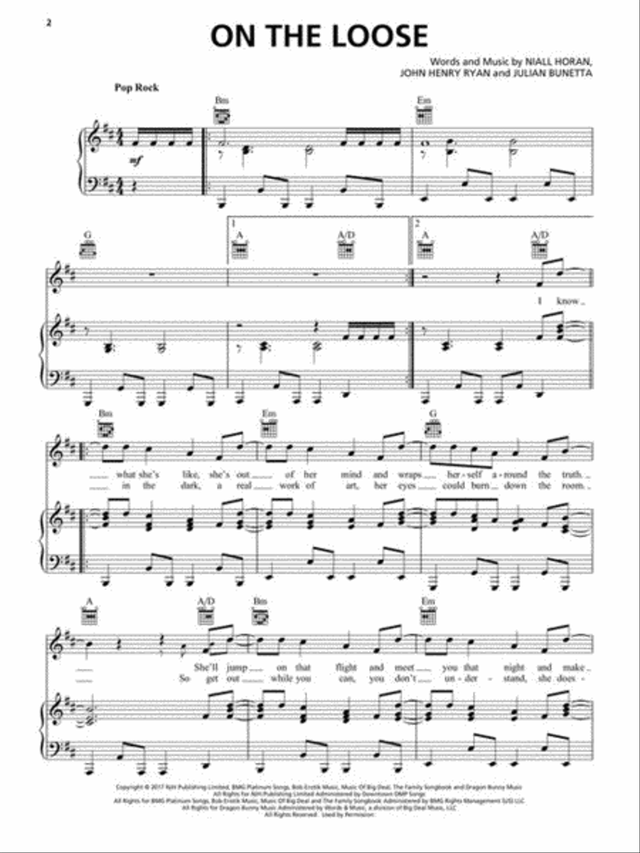 Niall Horan – Flicker Piano, Vocal, Guitar scores gallery preview page 8