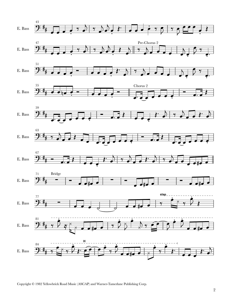 P.y.t. (pretty Young Thing) Bass Guitar Tablature scores gallery preview page 2