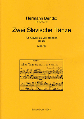 Book cover for Zwei Slavische Tänze für Klavier zu vier Händen op. 26
