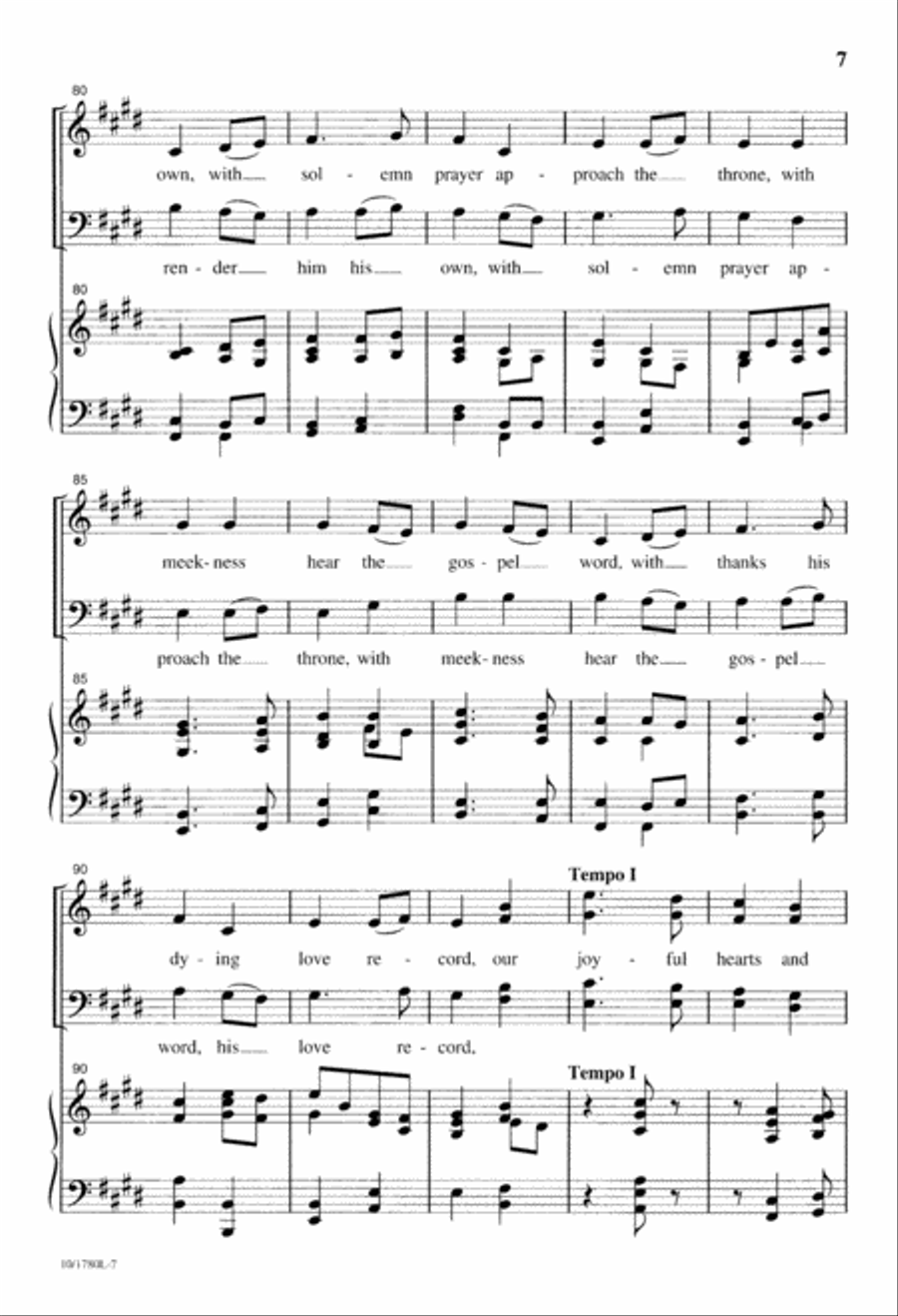 Come, Let Us With the Lord Arise 4-Part scores gallery preview page 7