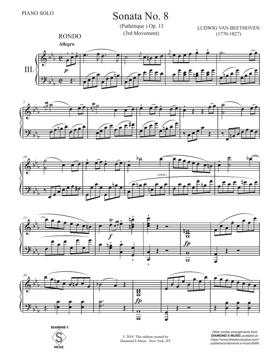 Piano Sonata No. 8 in C minor, Op. 13. 