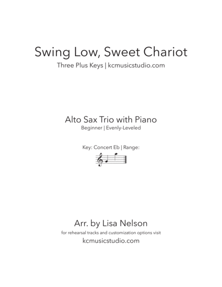 Swing Low, Sweet Chariot - Alto Sax Trio with Piano Accompaniment image number null