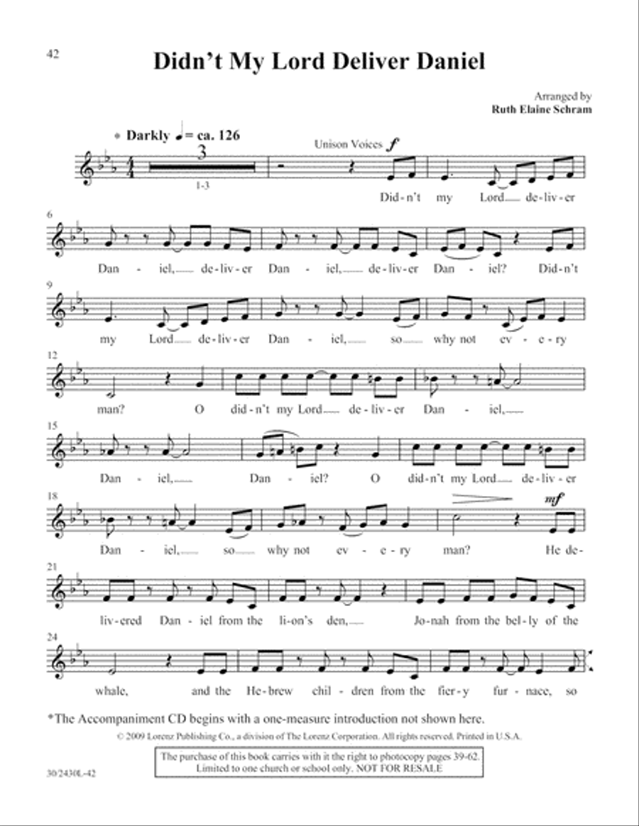 Simply Spirituals Unison Choir scores gallery preview page 43