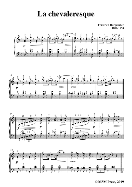 Burgmüller-25 Études faciles et progressives, Op.100 No.25,La chevaleresque image number null