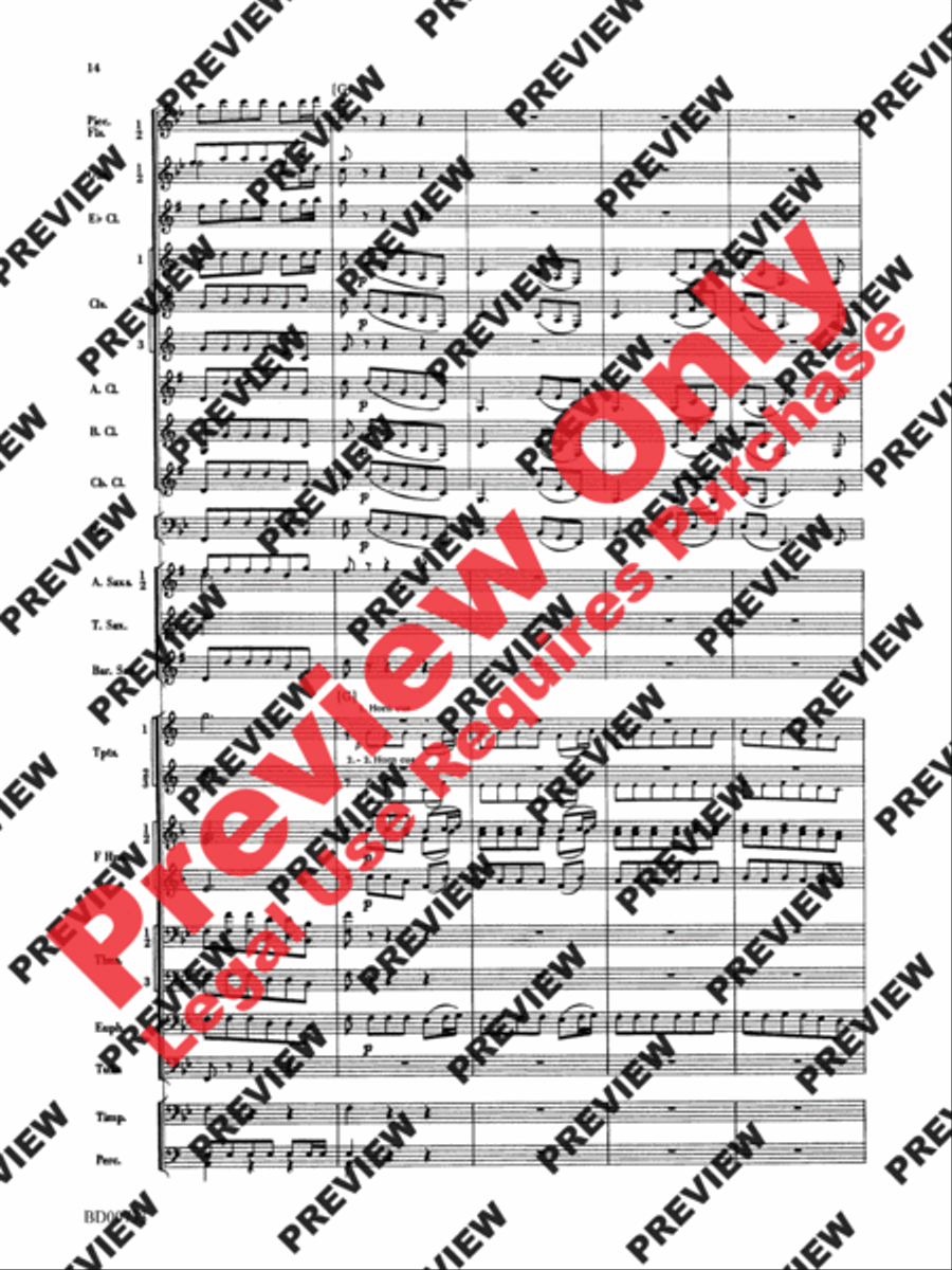 Water Music Suite Concert Band scores gallery preview page 14