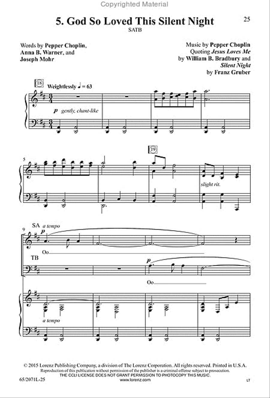 One Silent Night - SATB Score with Performance CD 4-Part scores gallery preview page 10