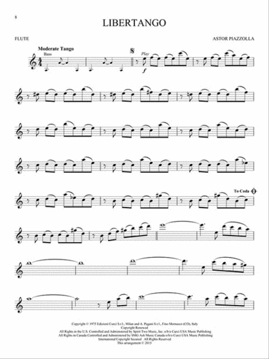 Piazzolla Tangos Flute Solo scores gallery preview page 3