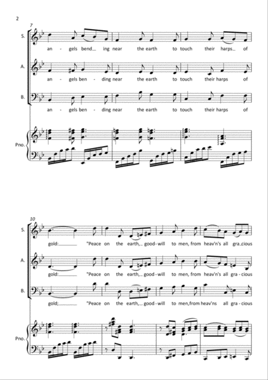 It Came Upon the Midnight Clear / Away in a Manger - SAB - Three part Choir 3-Part scores gallery preview page 2