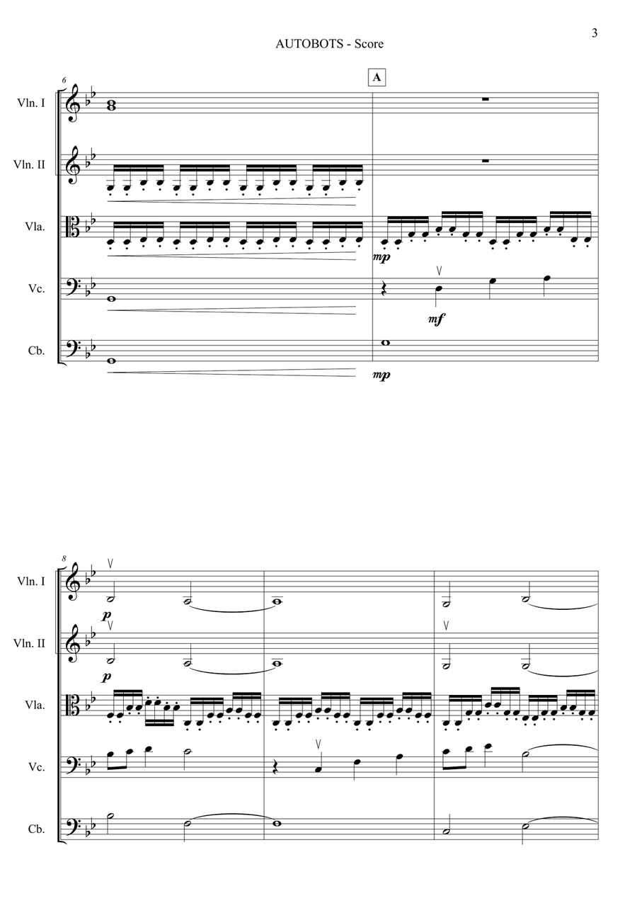 Autobots String Orchestra scores gallery preview page 3
