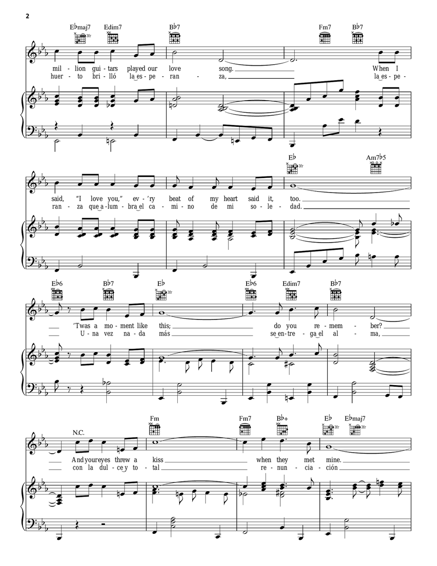 You Belong To My Heart (Solamente Una Vez) Piano, Vocal, Guitar scores gallery preview page 2
