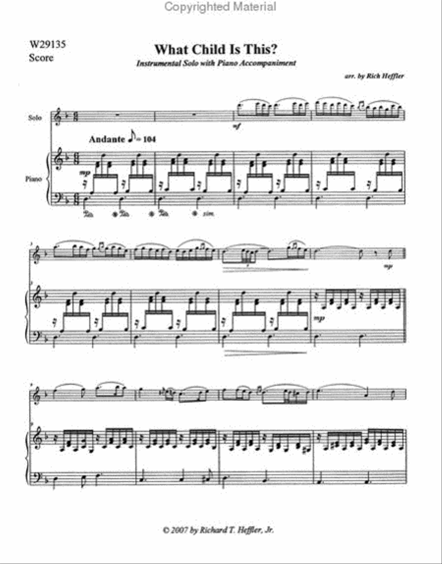 What Child Is This? Clarinet Solo scores gallery preview page 3