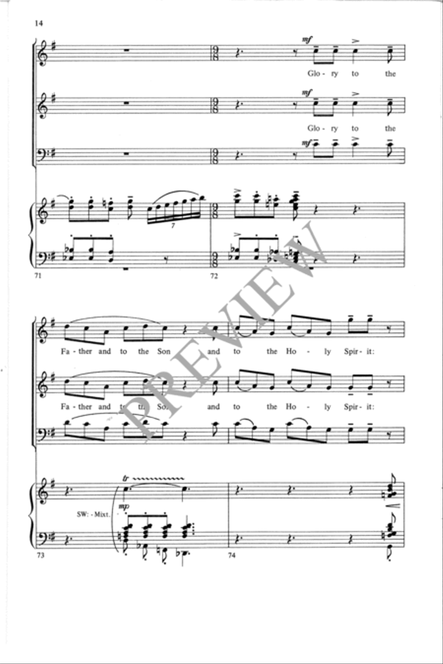 I Will Exalt You, O Lord I Will Exalt You, O Lord 4-Part scores gallery preview page 15