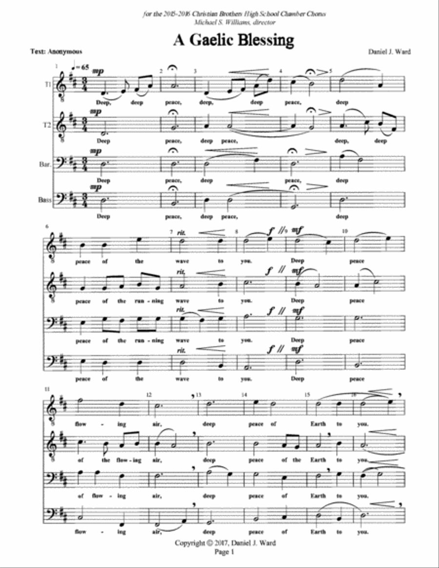 A Gaelic Blessing A Gaelic Blessing TTBB scores gallery preview page 2