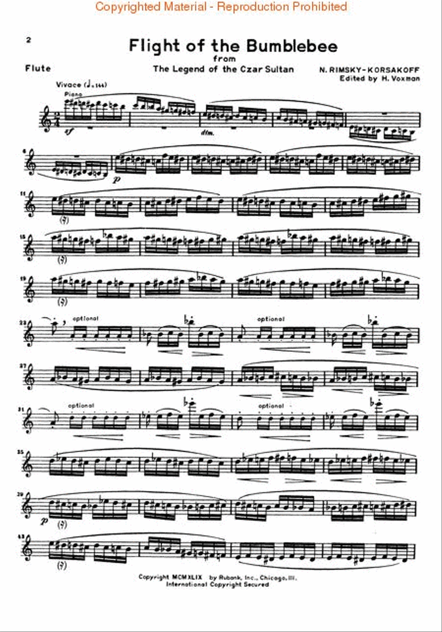 Flight of the Bumblebee Flute Solo scores gallery preview page 4