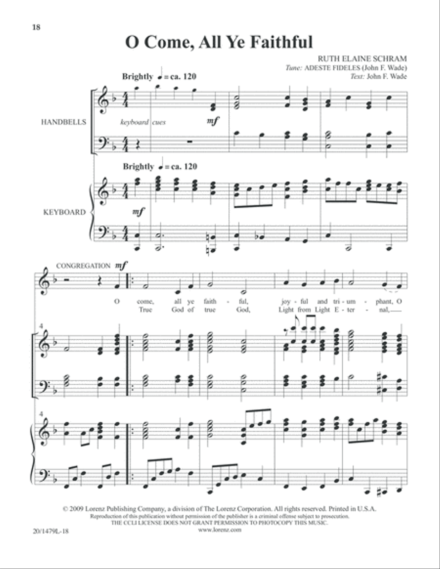 Christmas Carol Celebrations - Keyboard/Handbell Score 5-Octaves scores gallery preview page 19