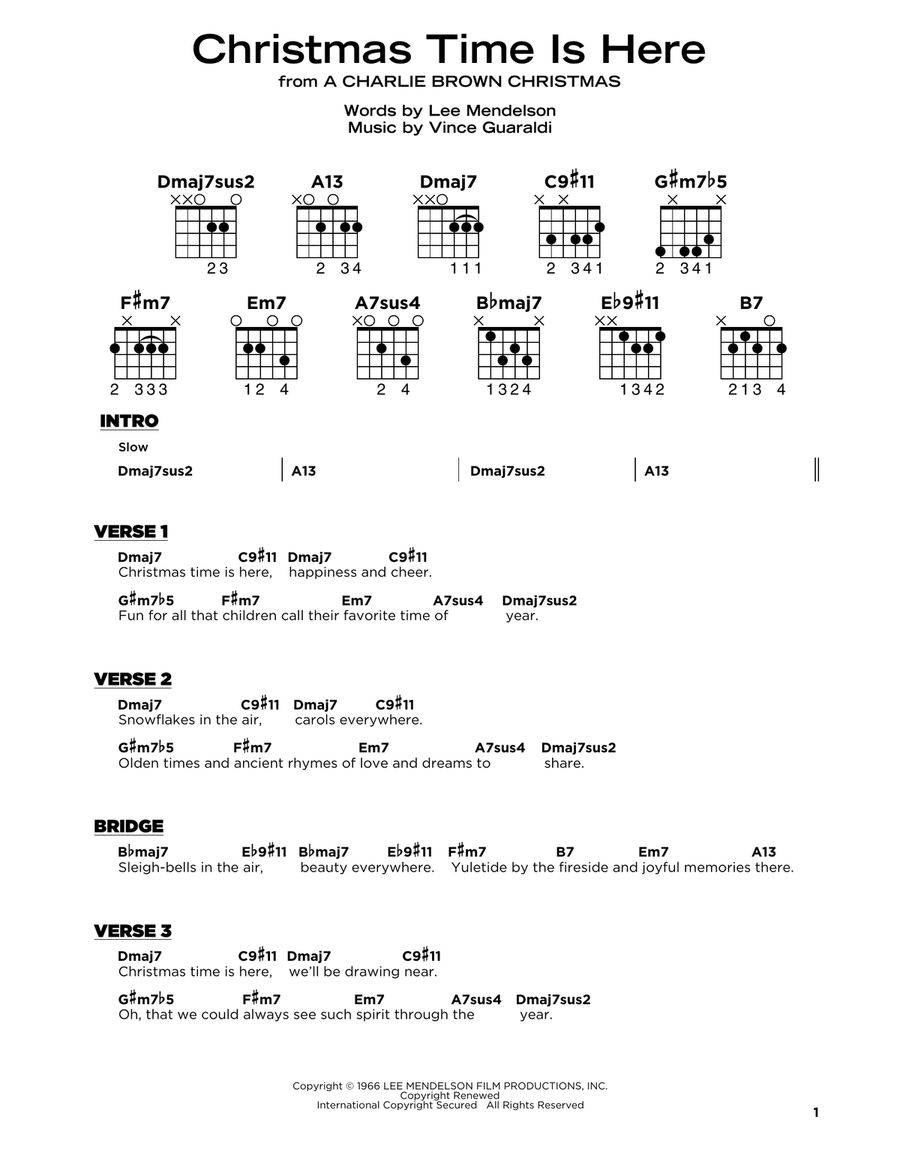 Christmas Time Is Here Electric Guitar scores gallery preview page 1
