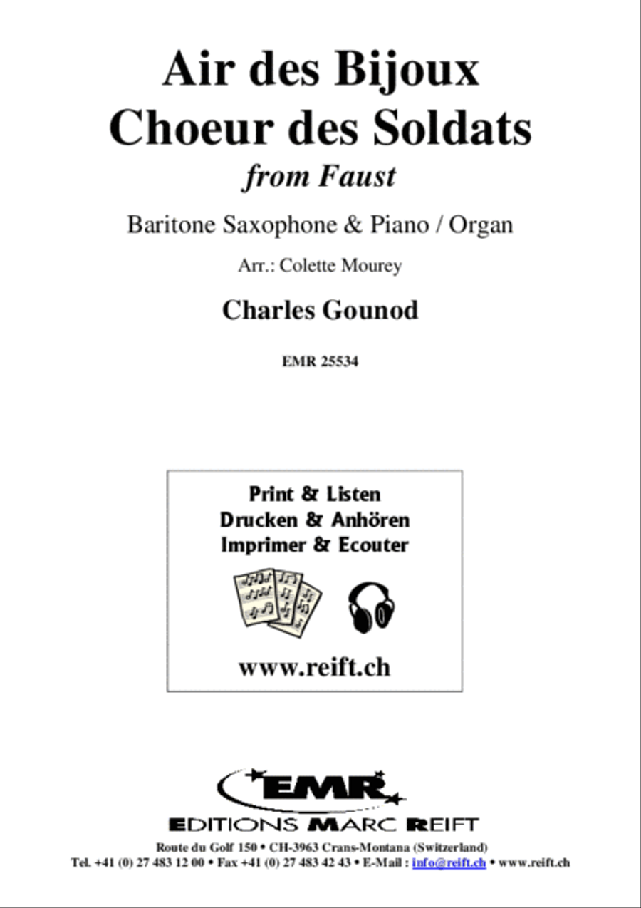 Air des Bijoux / Choeur des Soldats Baritone Saxophone scores gallery preview page 2