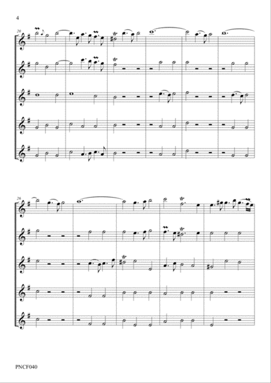 BOISMORTIER CONCERTO IN G MAJOR FOR 5 FLUTES Small Ensemble scores gallery preview page 4