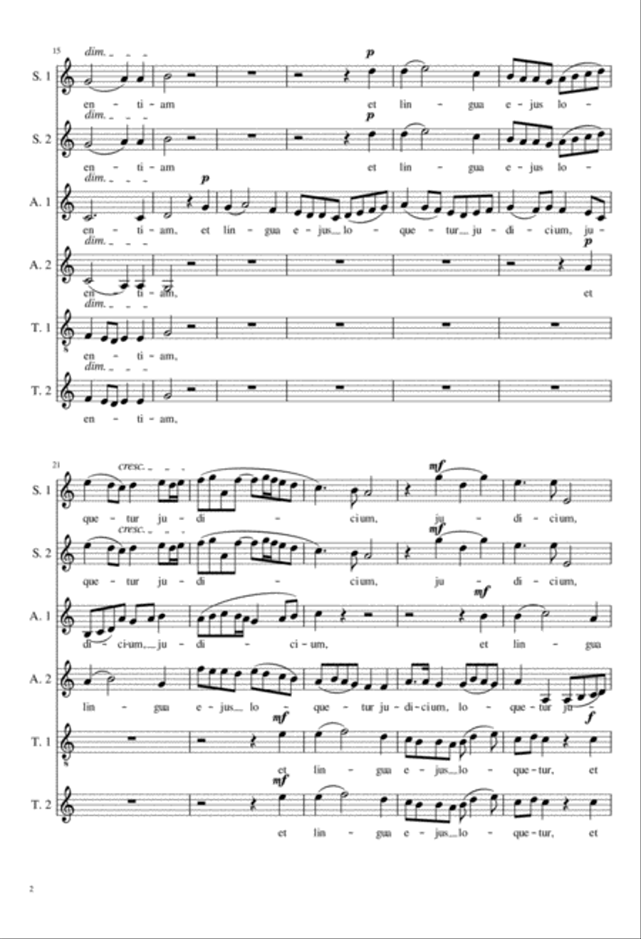 Bruckner's Os Justi, arranged for SAT SAT scores gallery preview page 2