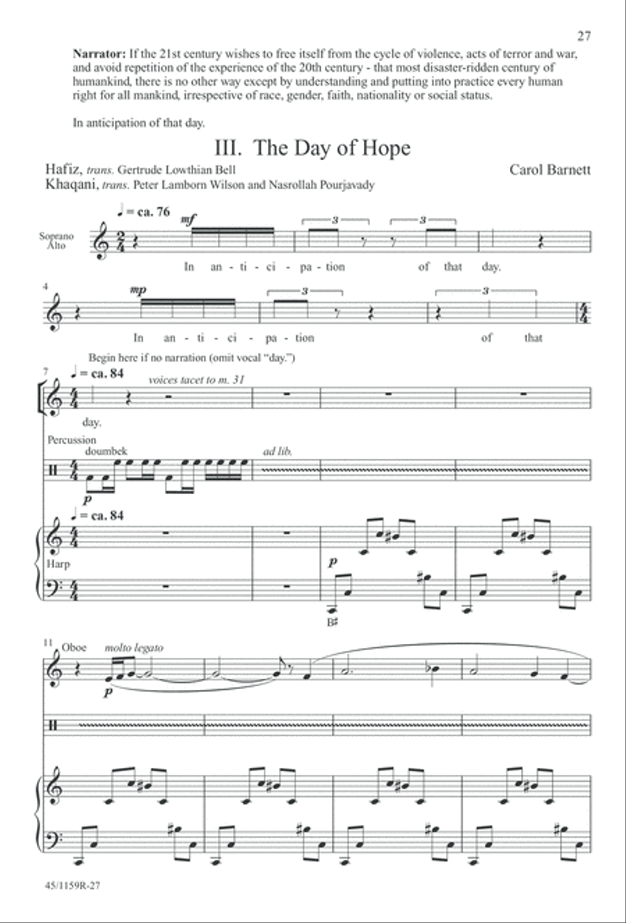 The Day of Hope - Choral/Full Score SSAA scores gallery preview page 27