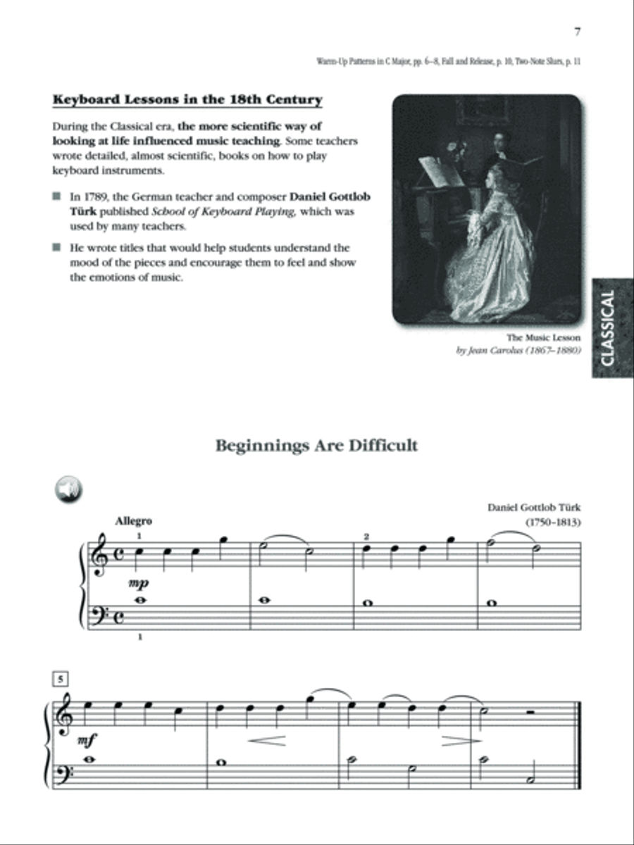 Exploring Piano Classics Repertoire Easy Piano scores gallery preview page 5