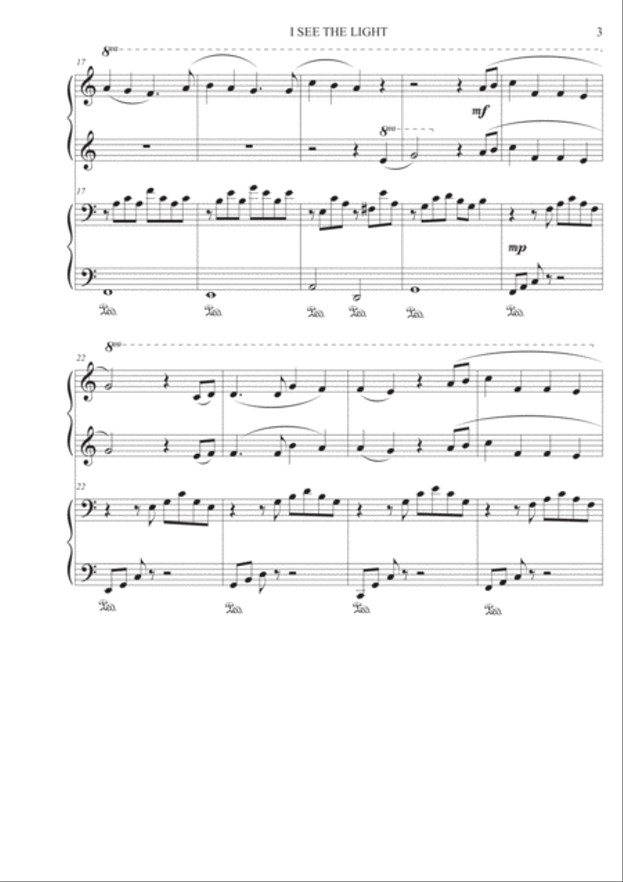 I See The Light Easy Piano scores gallery preview page 3
