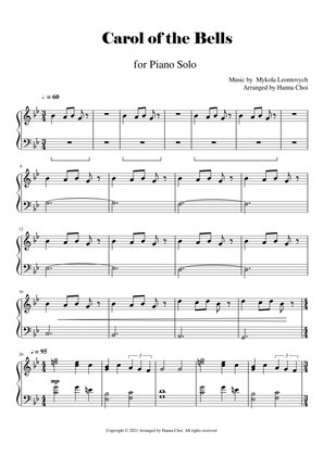 Book cover for Carol of the Bells (Ukrainian Song) - for Piano Solo