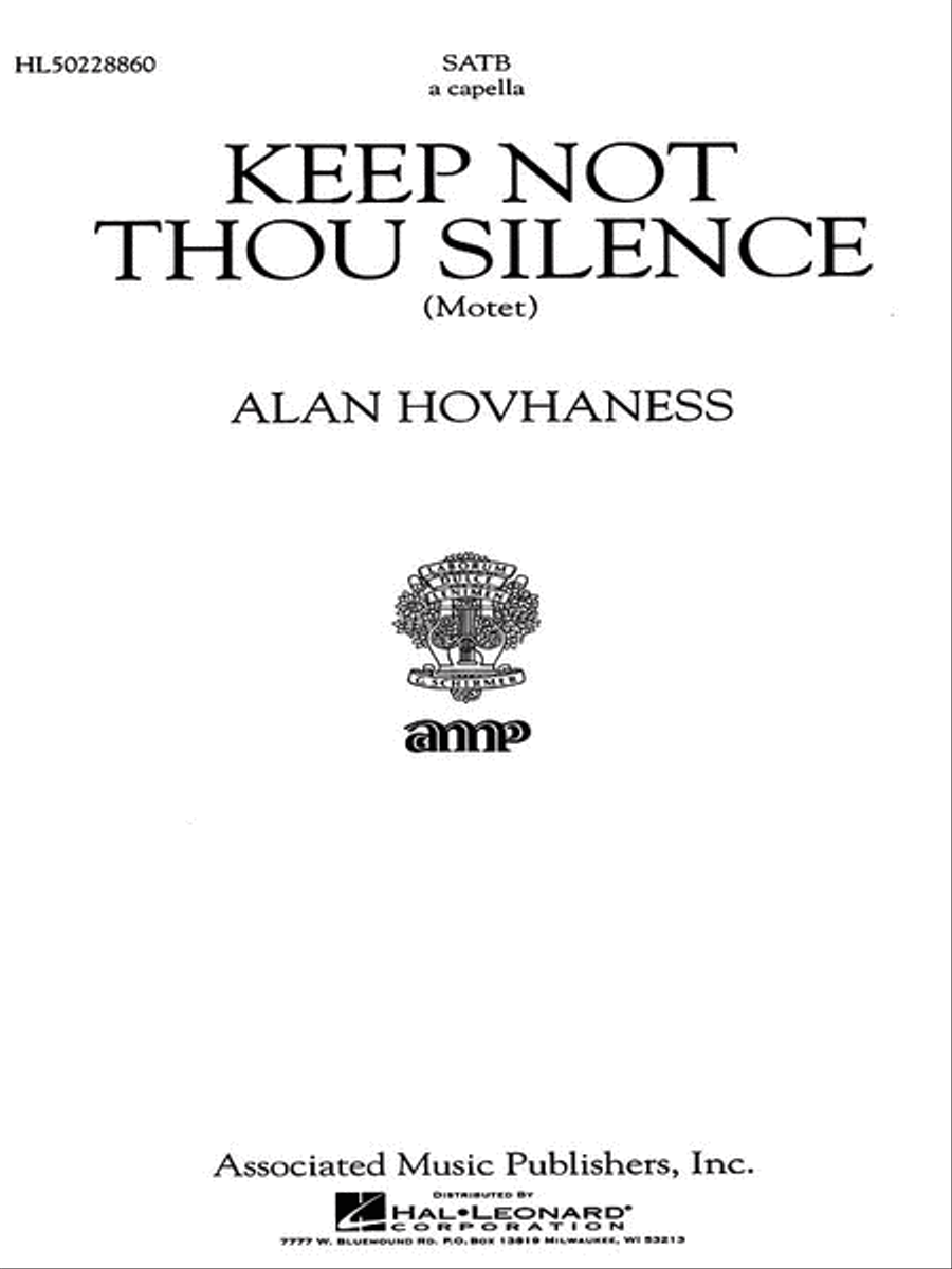 Keep Not Thou Silence Motet A Cappella 4-Part scores gallery preview page 1
