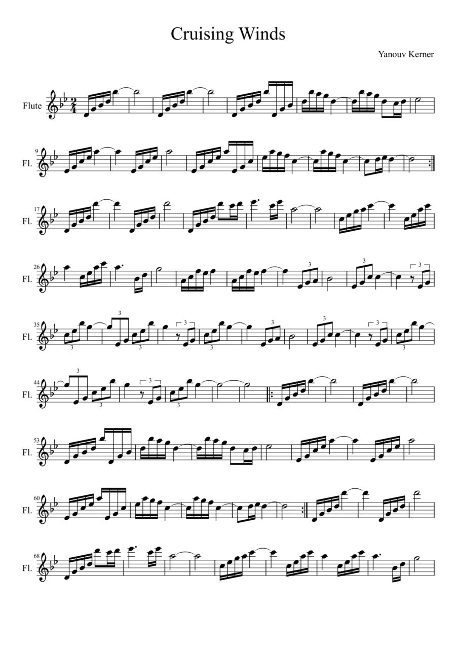 Cruising Wind (Partita for Flute) Flute Solo scores gallery preview page 1