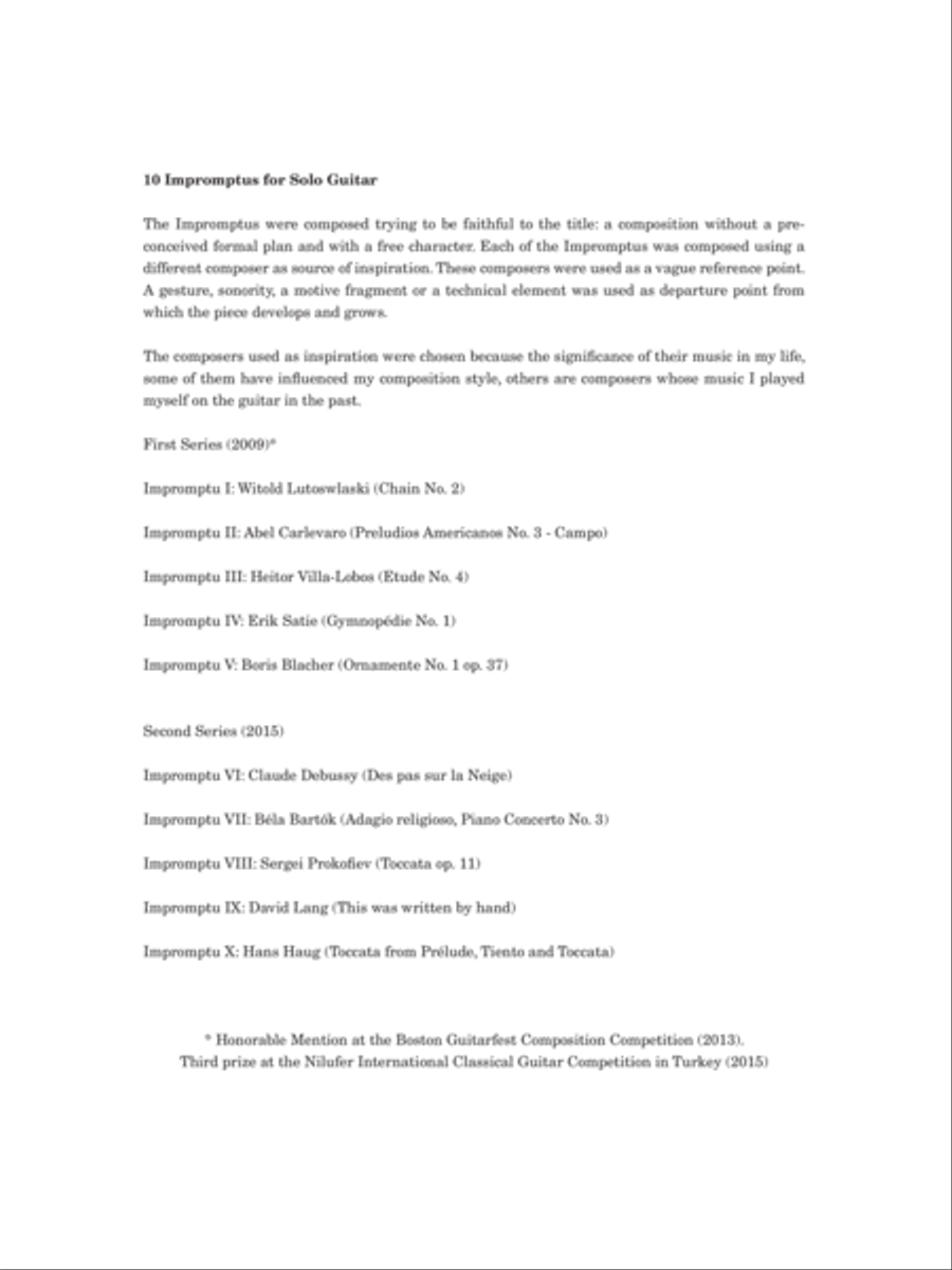 10 Impromptus Classical Guitar scores gallery preview page 3