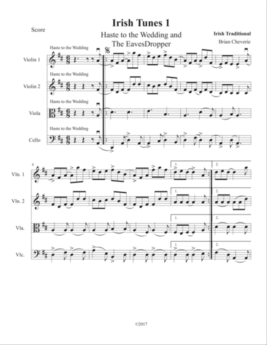 Irish Tunes String Quartet scores gallery preview page 1