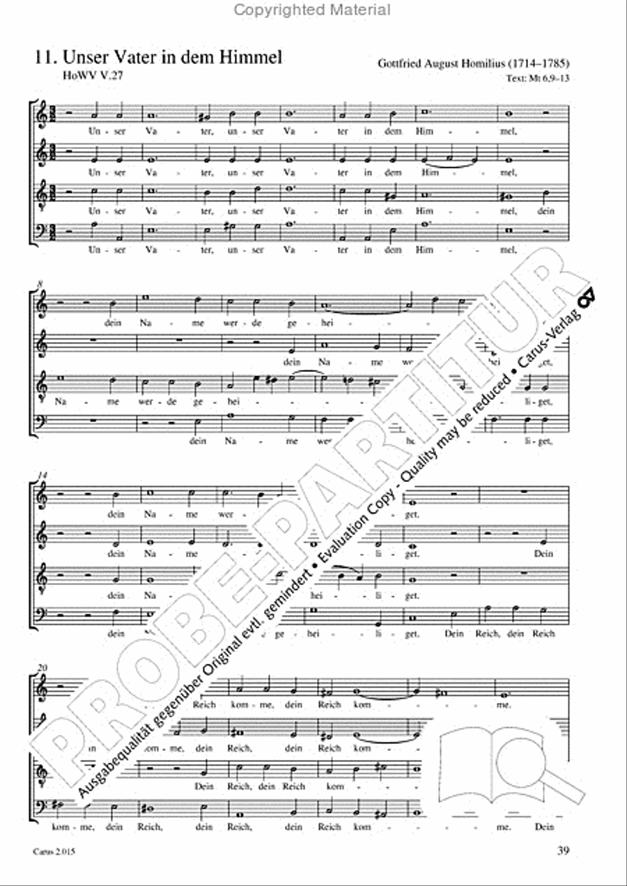 Carl Philipp Emanuel Bach & Gottfried August Homilius. Motets and Choruses Choir scores gallery preview page 41