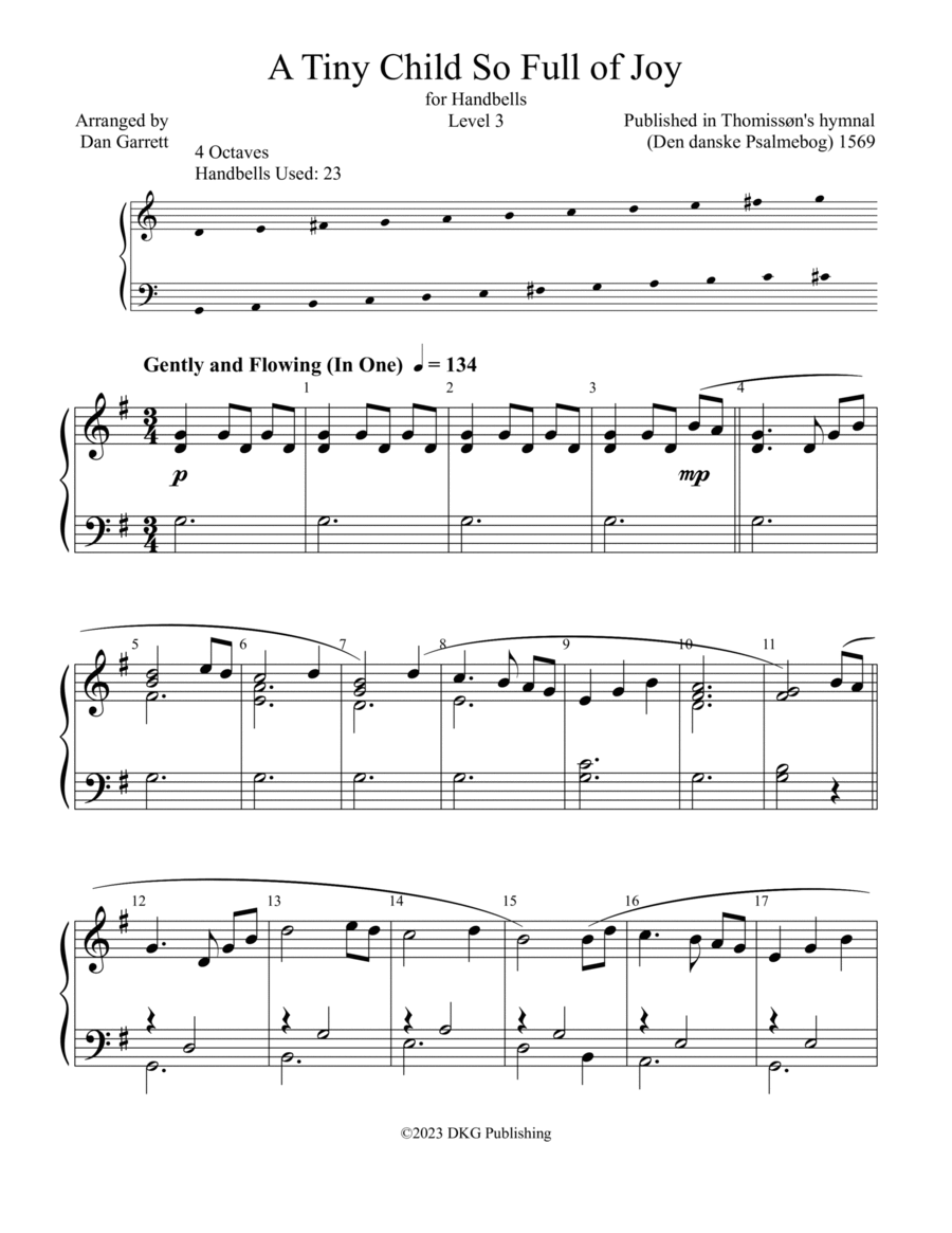 A Tiny Child So Full of Joy - Score Only Handbell Choir scores gallery preview page 1