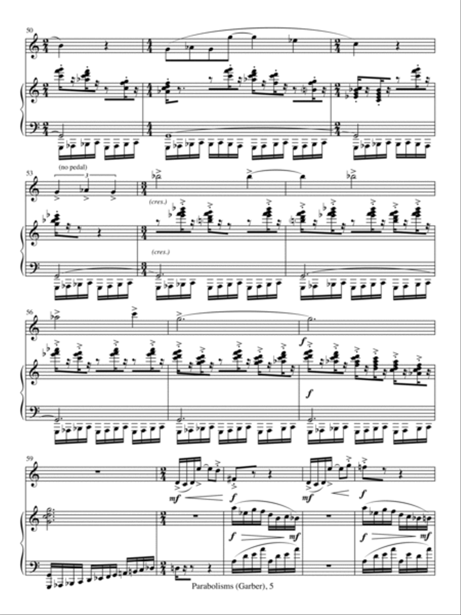 Parabolisms (for Alto Saxophone and Piano) Alto Saxophone scores gallery preview page 5