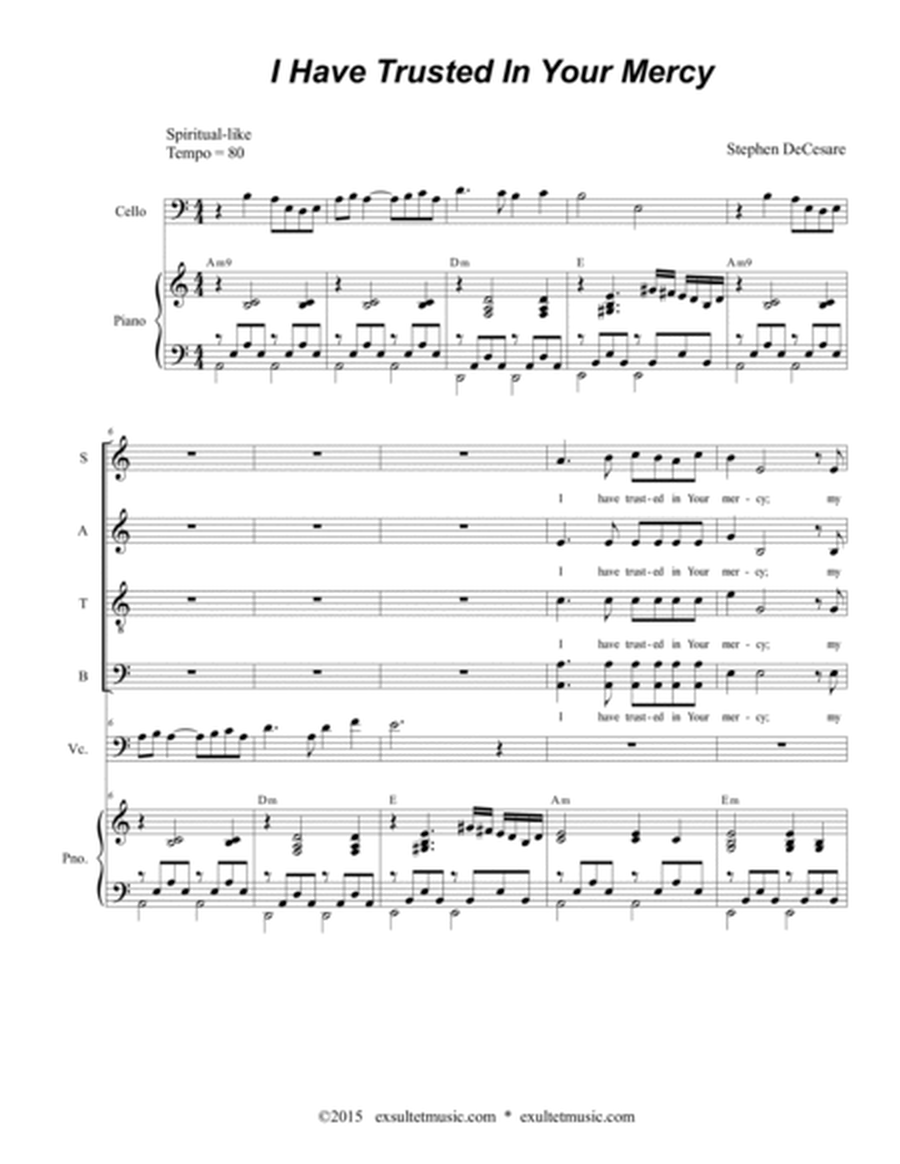 I Have Trusted In Your Mercy (Solo and SATB) image number null