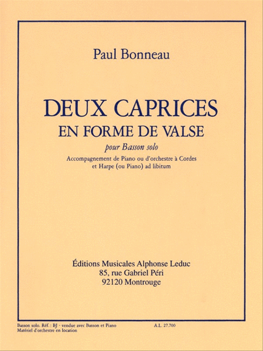2 Caprices En Forme De Valse (bassoon & Piano) Bassoon Solo scores gallery preview page 1