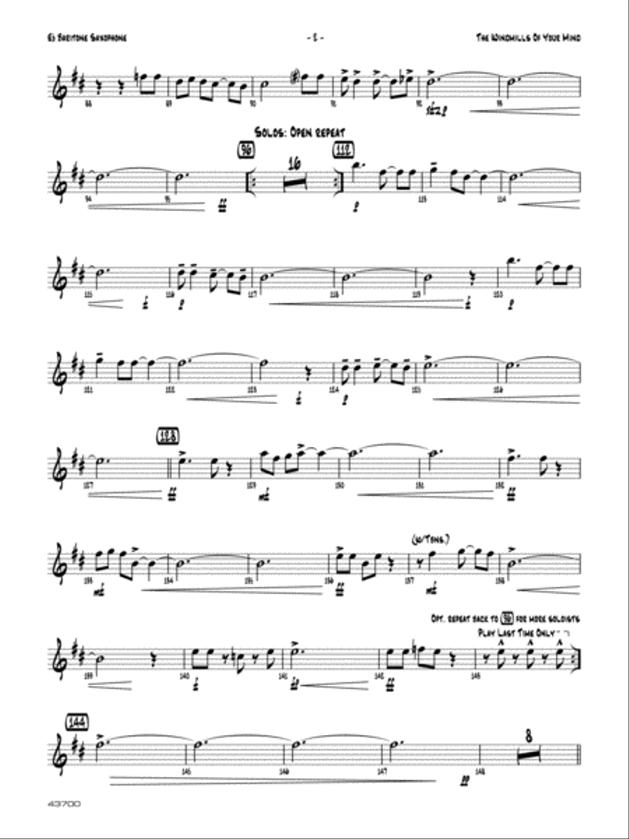 Windmills of store your mind saxophone