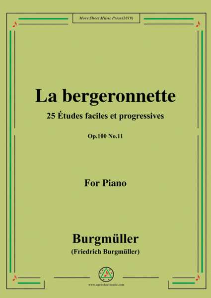 Burgmüller-25 Études faciles et progressives, Op.100 No.11,La bergeronnette image number null