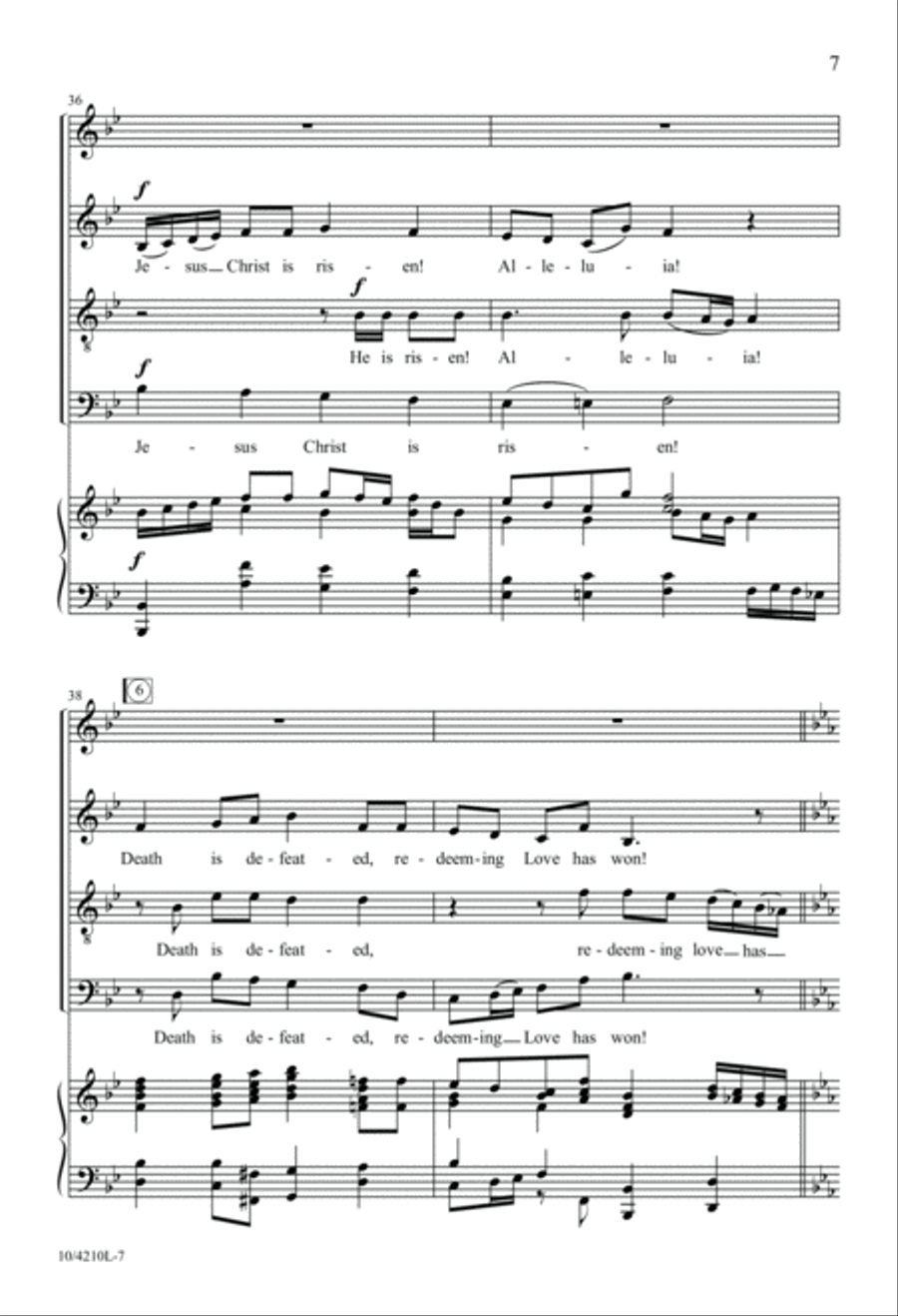 Christ Is Risen! Alleluia! 4-Part scores gallery preview page 7